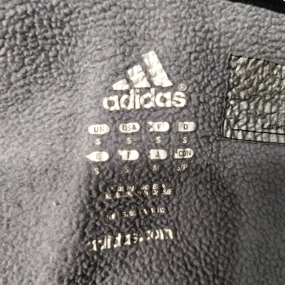 adidas Gray Half-Zip Pindot Sweatshirt  with Black Stripes. - Picture 8 of 15